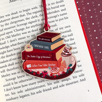Festive Book Stack Wooden Christmas Tree Decoration