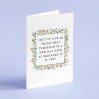 Anne of Green Gables - 'Tomorrow Is A New Day' Literary Quote Card