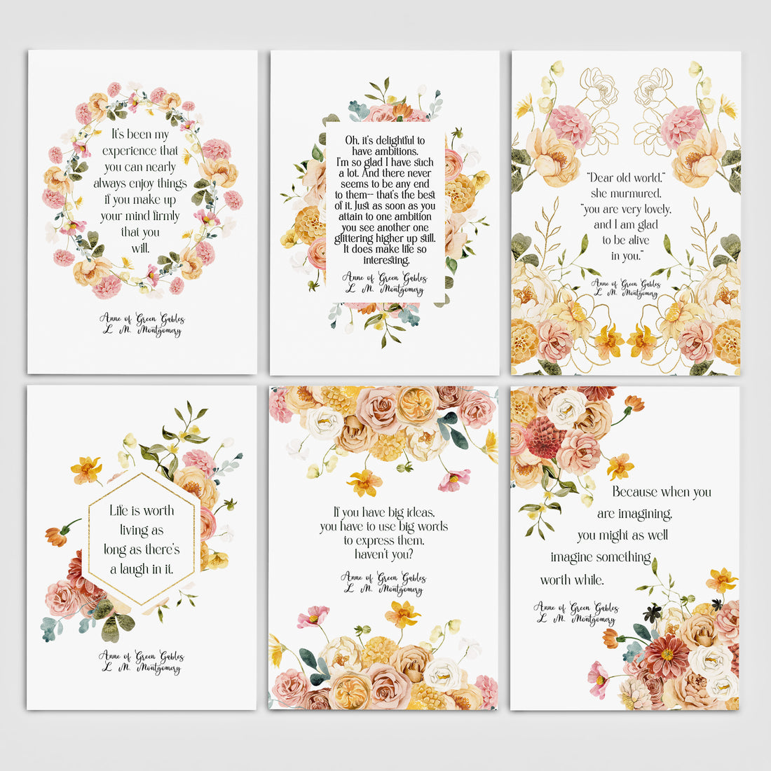 Anne of Green Gables Floral Postcards