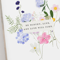 Little Women - 'Be Worthy Love' Literary Print