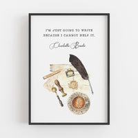 Charlotte Bronte - 'Just Going To Write' Literary Print