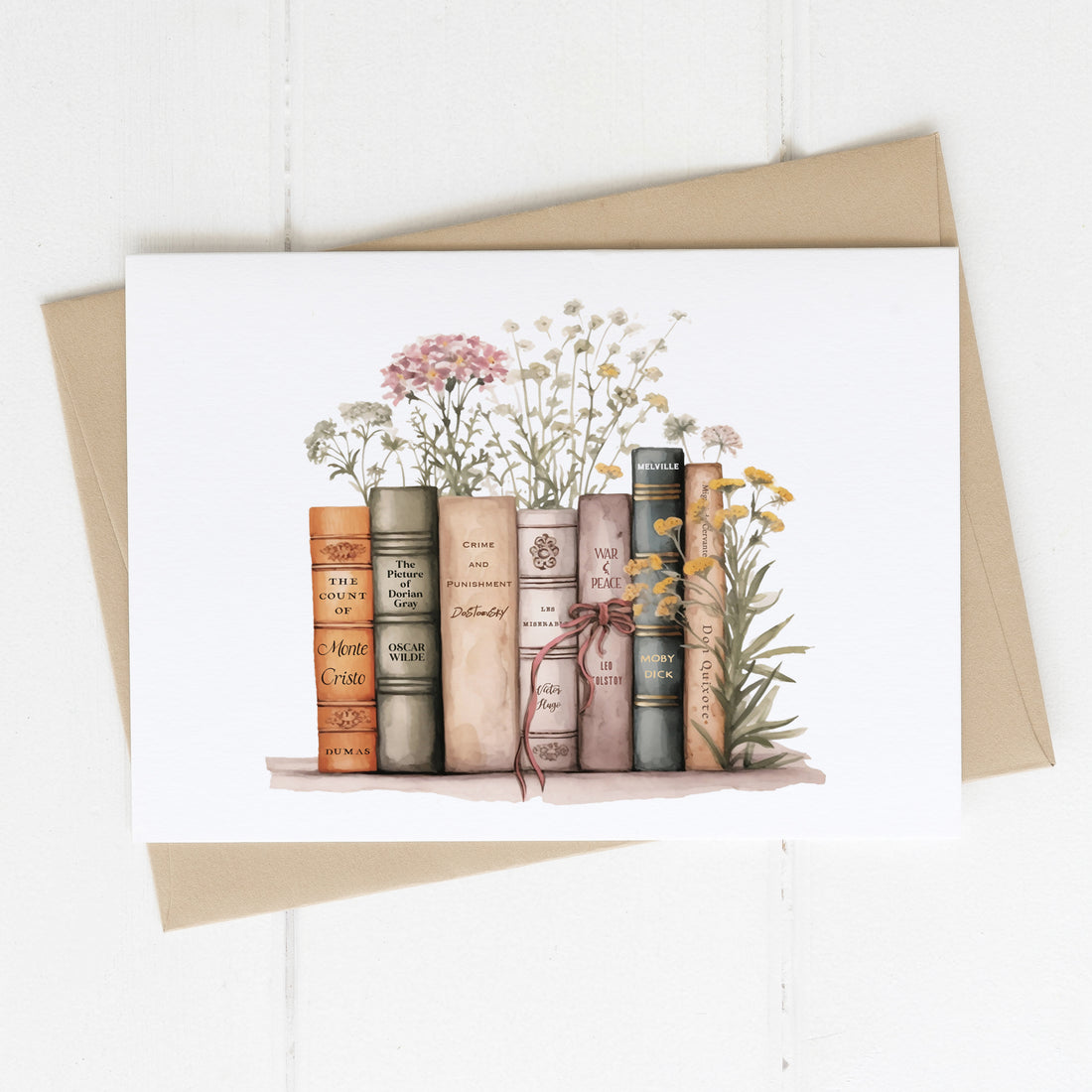 Classic Book Stack Card