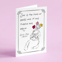 Louisa May Alcott - 'Too Fond Of Books' Literary Quote Card