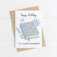 Classic Bookworm / First Edition Birthday Card