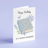 Classic Bookworm / First Edition Birthday Card