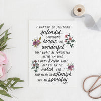 Little Women - 'Something Heroic' Literary Quote Card