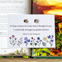 Alfred, Lord Tennyson - 'If I Had A Flower' Pansy Stud Earrings