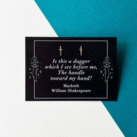 Macbeth - 'Is This A Dagger' Mini Dagger Stud Earrings