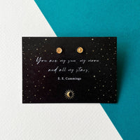 E. E. Cummings - 'My Sun, My Moon And All My Stars' Celestial Stud Earrings