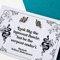 Macbeth - 'Look Like The Innocent Flower' Snake Stud Earrings