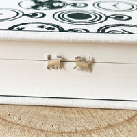 Charles Dickens - 'The Love Of A Cat' Curious Kitten Stud Earrings