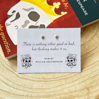Hamlet - 'Nothing Either Good Or Bad' Skull Stud Earrings