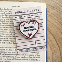 Horror Book Club Wooden Pin