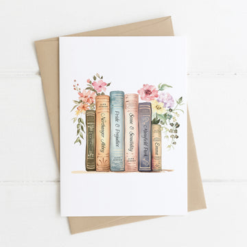 Jane Austen Book Stack Card