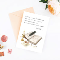 Little Women - 'I Think I Shall Write Books' Literary Quote Card