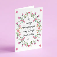 Pride and Prejudice - 'My Courage Always Rises' Literary Quote Card