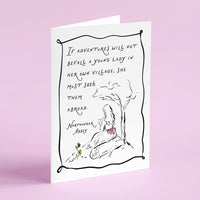 Northanger Abbey - 'If Adventures Will Not Befall A Young Lady' Literary Quote Card