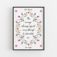 Pride and Prejudice - 'My Courage Always Rises' Literary Print