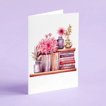Romance Tropes Book Shelf Card