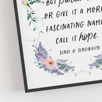 Sense and Sensibility - 'Know Your Own Happiness' Literary Print