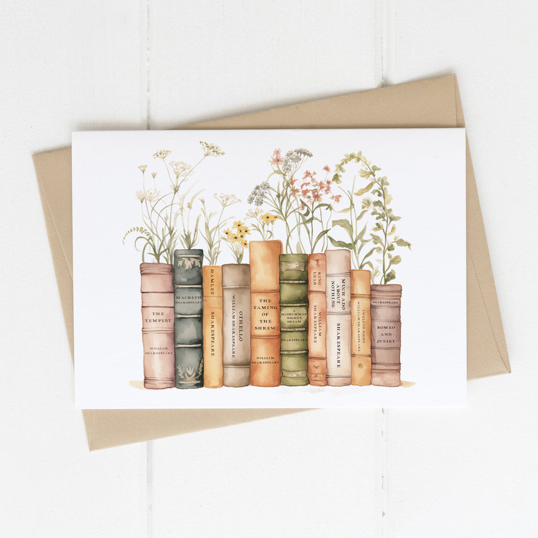 Shakespeare Book Stack Card