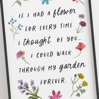Alfred, Lord Tennyson - 'If I Had A Flower' Literary Print