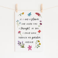 Alfred, Lord Tennyson - 'If I Had A Flower' Literary Print