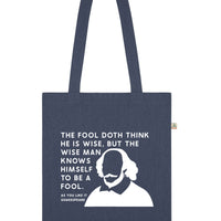 As You Like It - 'The Fool Doth Think' Recycled Tote Bag
