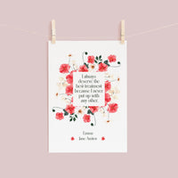 Jane Austen Floral Postcards