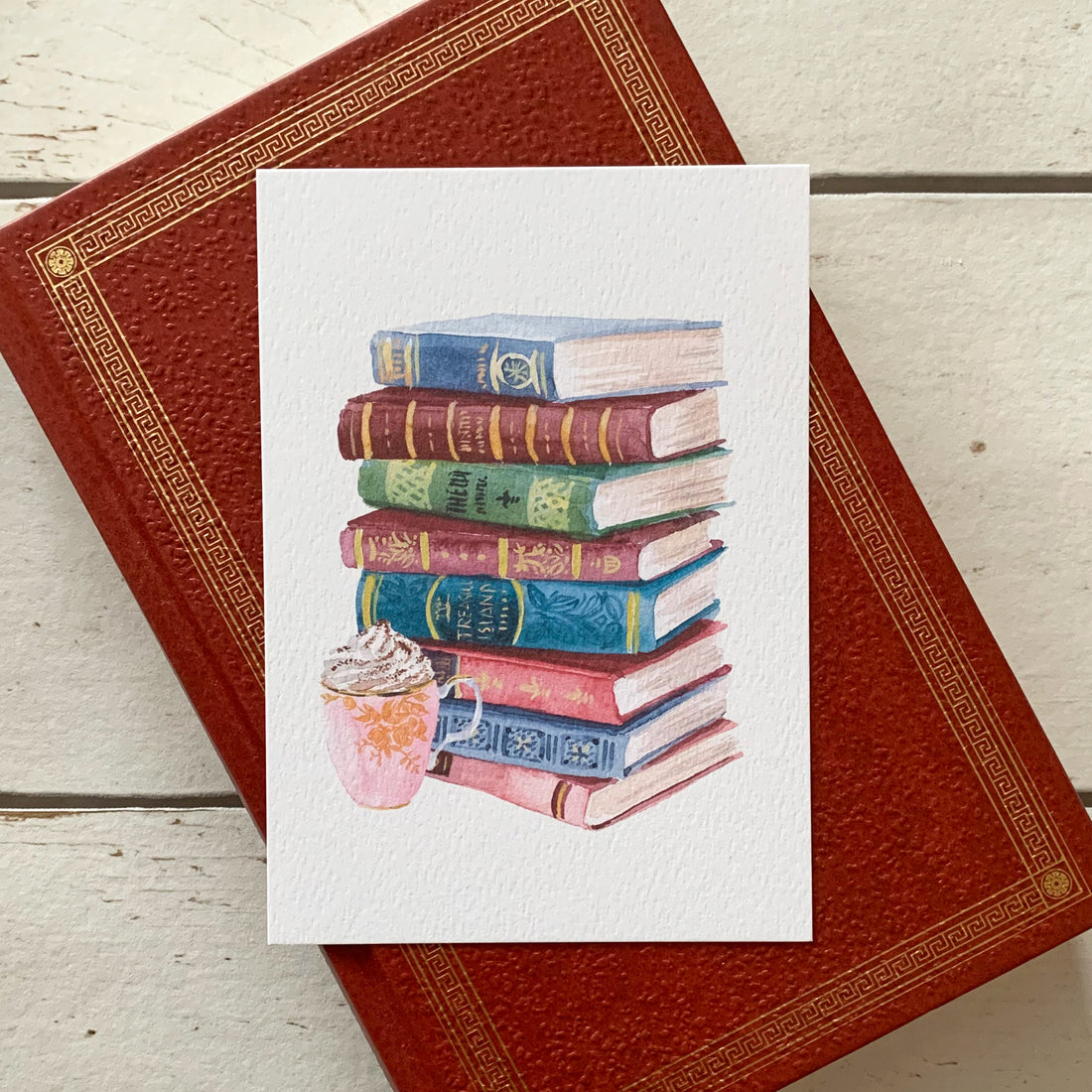 Book Stack Postcard