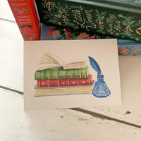 Book and Ink Pot Postcard