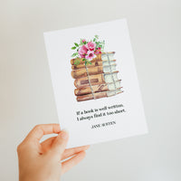 Jane Austen - 'If A Book Is Well Written' Postcard