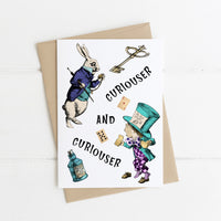 Alice's Adventures In Wonderland - 'Curiouser & Curiouser' Literary Quote Card