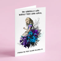 Alice's Adventures In Wonderland - 'Very Good Advice' Literary Quote Card