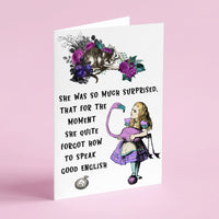 Alice's Adventures In Wonderland - 'So Much Surprised' Literary Quote Card