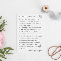 Anne's House of Dreams - 'One Of Those Summers' Literary Quote Card