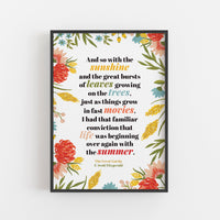 The Great Gatsby - 'And So With The Sunshine' Print