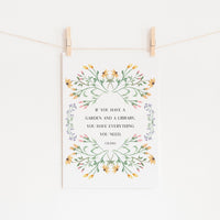 Cicero - 'If You Have A Garden And A Library' Print