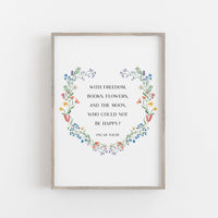 Oscar Wilde - 'Freedom Books Flowers and the Moon' Print