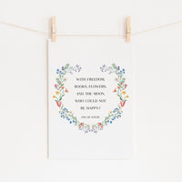 Oscar Wilde - 'Freedom Books Flowers and the Moon' Print