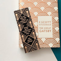 The Great Gatsby - 'So We Beat On' Rose Gold Foil Bookmark