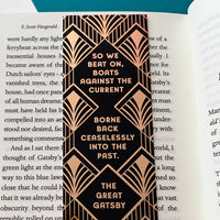 The Great Gatsby - 'So We Beat On' Rose Gold Foil Bookmark