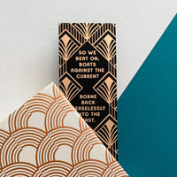 The Great Gatsby - 'So We Beat On' Rose Gold Foil Bookmark