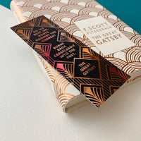 The Great Gatsby - 'So We Beat On' Rose Gold Foil Bookmark