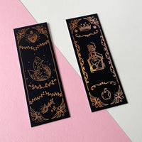 Fox and Broken Hearts Rose Gold Foil Bookmarks