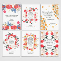 Jane Austen Floral Postcard Set