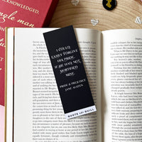 Pride and Prejudice Rose Gold Foil Bookmarks