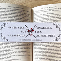 The Three Musketeers - 'Never Fear Quarrels' Bookmark