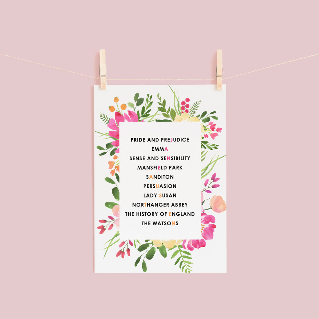 The Works Of Jane Austen Postcard
