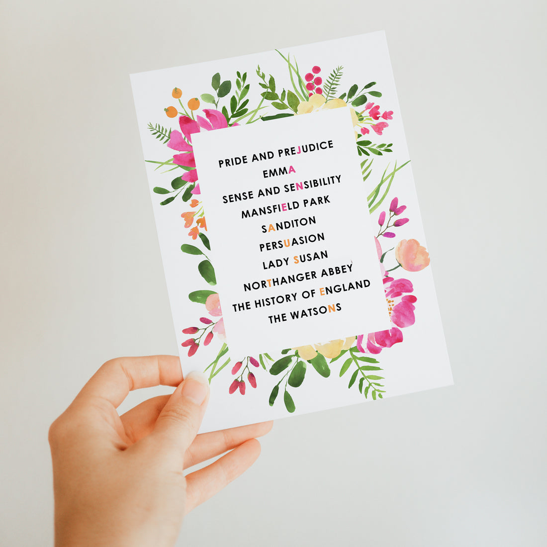 The Works Of Jane Austen Postcard